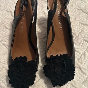 Franco Sarto Black Slingback Espadrille 7.5